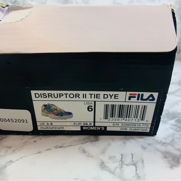 NEW Fila Disruptor II Tie Dye 5XM00819-775 Womens Shoes Sneakers Size 6 - Picture 12 of 14